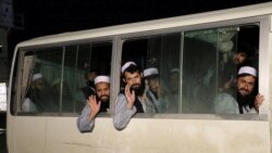 صد تن از زندانیان گروه طالبان که از سوی حکومت افغانستان رها شدند.
