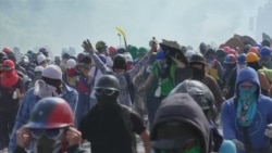 Сцэна з антыўрадавых пратэстаў у Вэнэсуэле