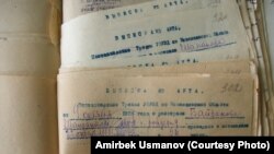 Байзаков Шабданалынын түнкү саат 12:00 атылганын тастыктаган дүмүрчөк. Херсон облустук архиви.