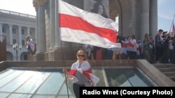 Вольга Сямашка на акцыі ў Кіеве ў 2020 годзе