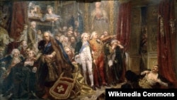 Пасол Наваградзкага павету Тадэвуш Рэйтан намагаецца сарваць сойм і не дапусьціць падзел Рэчы Паспалітай. Масіак — Ян Матэйка