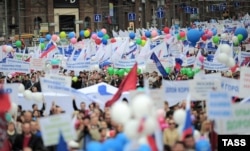 Первомайская демонстрация профсоюзов в Москве, 2013-й год