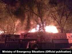 Пожар на рынке «Берекет» в Бишкеке, 13 апреля 2018 г.