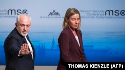 Федерика Могери менен Ирандын тышкы иштер министри Жавад Зариф.