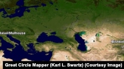 Швейцариядагы Базель шаары Бишкектен 5108 чакырым алыста.