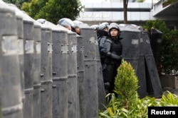 Спецназ во время акций протеста в Джакарте, 22 мая 2019 года.