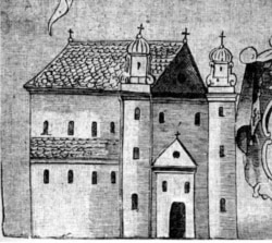 Церква святого Миколая у Бересті – місце проголошення Берестейської унії в 1596 році. Малюнок XVIII століття. Перша згадка про храм датується 1390-м роком, коли місту було надано Магдебурзьке право. Вважався кафедрою Володимиро-Волинських єпископів, які певний час носили титул «Володимиро-волинських і Берестейських»