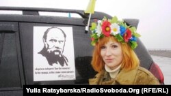 Марина Давидова під час Революції гідності в Дніпрі, 2014 рік