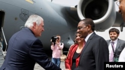 Рекс Тиллерсон Африкадагы Чад өлкөсүнөн АКШга кетип жаткан учур. 12-март, 2018-жыл.