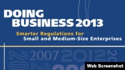 World -- Doing Business 2013 book cover, 23Oct2012