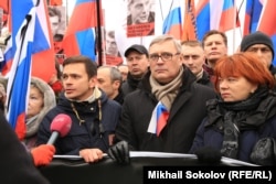 Михайло Касьянов на траурній ході пам'яті Бориса Нємцова у Москві