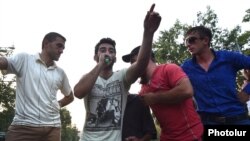 Armenia - Activists call for continued protests against an electricity price hike on Marshal Bagramian Avenue, Yerevan, 27Jun2015.