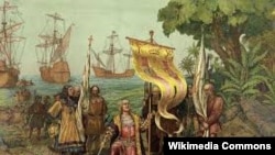 Колумб Христофор Тобаго гIайренехь. Иллюстраци.