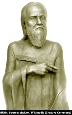 Нестор Літописець (близько 1056 – близько 1114) – київський літописець, письменник-агіограф часів України-Русі. Скульптурна реконструкція за черепом С. Нікітіна, 1985 рік