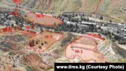 Карта оползней в Майлуу-Суу. Фото Союза журналистов КР