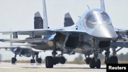 Орусиянын учактары Хмеймим базасында. 15-март, 2016-жыл.