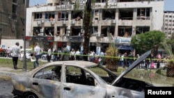 Автомобиль, взорвавшийся 30 апреля на одной из центральных площадей Дамаска