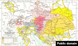 Мапа територіального зростання Габсбурзьких володінь (1335–1908)