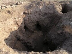 Фото з місця пограбування кургану біля села Григорівка