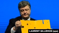 Петро Порошенко під час виступу у Давосі. 21 січня 2015 року