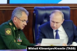Орусиянын президенти Владимир Путин жана коргоо министри Сергей Шойгу, 30-январь, 2018