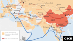 "Бир кур, бир жол" долбоорунун картасы