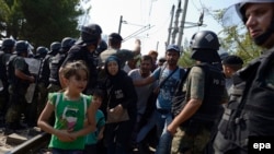 Izbeglice na pruzi u Đevđeliji u Makedoniji