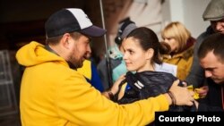 Сергій Чеботаренко та актриса Наталія Бабенко під час зйомок фільму «Пульс»