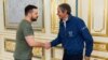 Президент Володимир Зеленський і голова МАГАТЕ Рафаель Ґроссі (праворуч). Київ, 6 жовтня 2022 року
