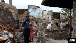 آرشیف، ویرانی‌های بجا مانده از سیلاب‌ها در ننگرهار