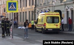 Место ДТП на улице Ильинка (Москва), 16 июня 2018 г.