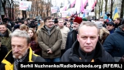 Міхеїл Саакашвілі на акції в Києві 3 грудня 2017 року