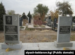 Зыяш ата менен Ракыш апанын бейит таштары.