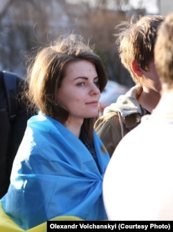 На митинге 8 апреля, Луганск