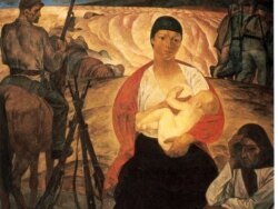 Партызанская мадона, фрагмэнт карціны Міхася Савіцкага