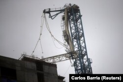 Один из упавших башенных кранов. Майами, 10 сентября 2017 года