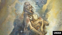 Перша картина про геноцид українців «Рік 1933» художника Віктора Цимбала, написана в 1936 році у столиці Аргентини Буенос-Айресі