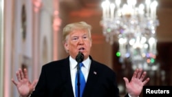 Дональд Трамп Ак үйдөгү басма сөз жыйында. 7-ноябрь, 2018-жыл.