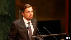 Леонардо Дикаприо на Генассамблее ООН, Нью-Йорк, 16 сентября 2016