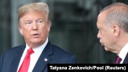 Президент США Дональд Трамп и президент Турции Реджеп Эрдоган, фото 2018 г.
