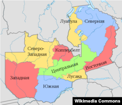 Административная карта Замбии
