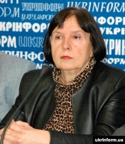 Доктор філологічних наук, професор Лариса Масенко під час пресконференції з питань функціонування української мови. Київ, 20 вересня 2010 року