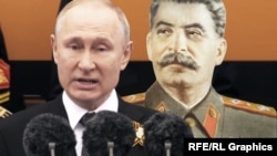 Володимир Путін та Йосип Сталін, колаж