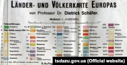 Додаток до карти країн і населення Європи професора Дітріха Шефера, 1918 рік, Німеччина. (Щоб відкрити мапу у більшому форматі, натисніть на зображення. Відкриється у новому вікні)