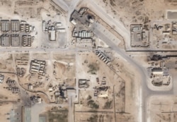 Спадарожнікавае фота амэрыканскай базы Айн аль-Асад пасьля іранскага ракетнага ўдару, 8 студзеня 2020