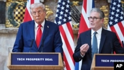 Միացյալ Թագավորություն - Մեծ Բրիտանիայի վարչապետ Քիր Սթարմերի և ԱՄՆ նախագահ Դոնալդ Թրամփի համատեղ ասուլիսը, Չեքերս, 18-ը սեպտեմբերի, 2025թ.
