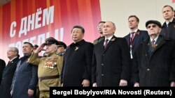 Путин, Си Цзиньпин, Жапаров және Тоқаев Мәскеудегі парадта тұр. 9 мамыр 2025 жыл. 