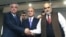 Armenia - Former Defense Minister Seyran Ohanian (C) and former Foreign Ministers Vartan Oskanian (L) and Raffi Hovannisian set up an opposition alliance in Yerevan, 13Feb2017.
