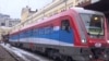 A train bearing the words "Kosovo is Serbia" in 21 languages stopped just short of Serb-dominated northern Kosovo on January 14. 