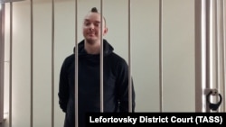Ivan Safronov appears in court in Moscow on March 2.
